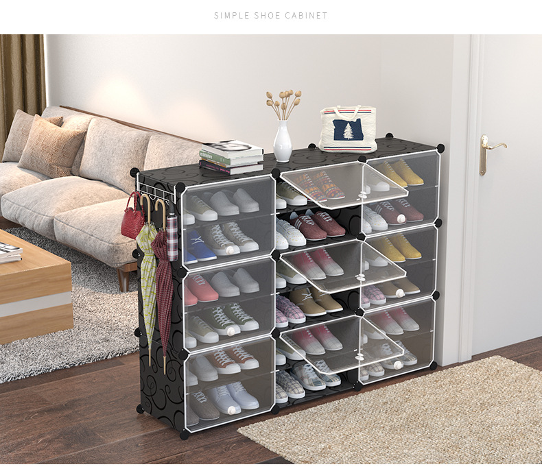 Simple Shoe Rack Assembled Shoe Cabinet Plastic Storage Rack Dustproof Door Household Multi-Functional Storage Rack Economical Storage Simple Shoe Rack Assembled Shoe Cabinet Plastic Storage Rack Dustproof Door Household Multi-Functional Storage Rack Economical Storage