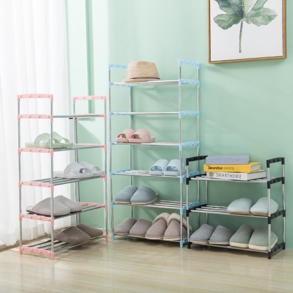 Foreign trade shoe rack Simple multilayer household assembly stainless steel cloth art filling receives shoe cabinet student dormitory shoe rack Foreign trade shoe rack Simple multilayer household assembly stainless steel cloth art filling receives shoe cabinet student dormitory shoe rack