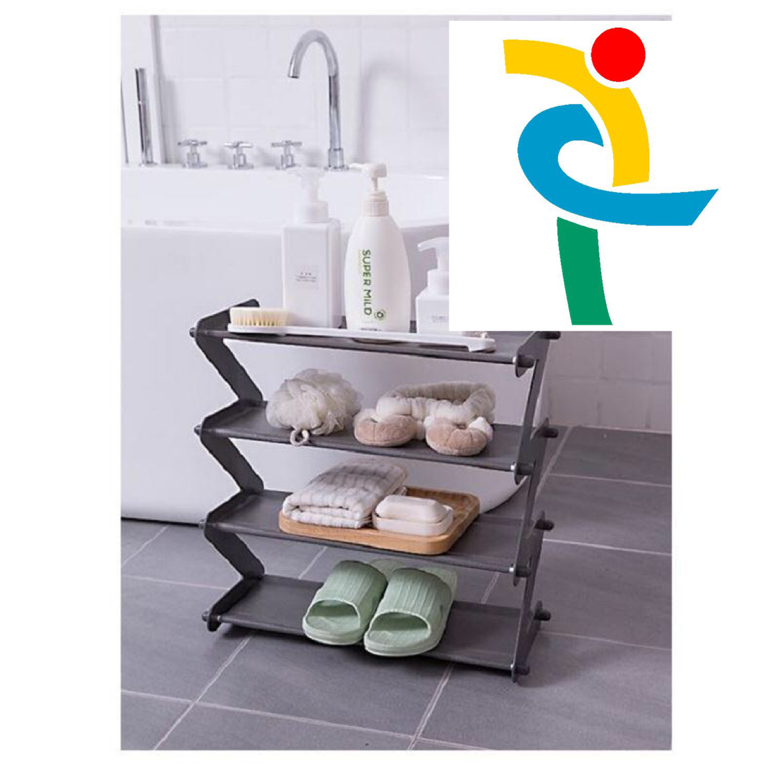 Z-Type Simple Multilayer Small Size Shoe Rack Home Dormitory Shoe Cabinet Stainless Steel Storage Rack Multi-Functional Storage Rack