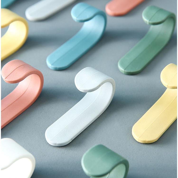 Nordic Style Wall-Mounted Adhesive Clothes Hook Household Seamless Punch-Free Clothes Hanger Clothes Hook Mini J-Type Hook behind the Door Coat Hook