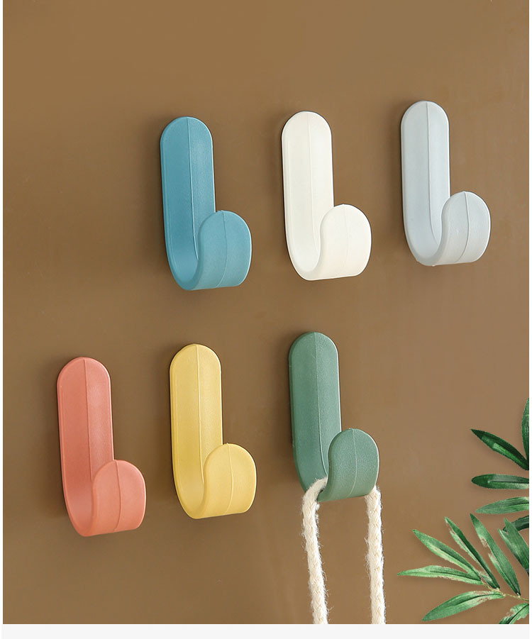 Nordic Style Wall-Mounted Adhesive Clothes Hook Household Seamless Punch-Free Clothes Hanger Clothes Hook Mini J-Type Hook behind the Door Coat Hook Nordic Style Wall-Mounted Adhesive Clothes Hook Household Seamless Punch-Free Clothes Hanger Clothes Hook Mini J-Type Hook behind the Door Coat Hook