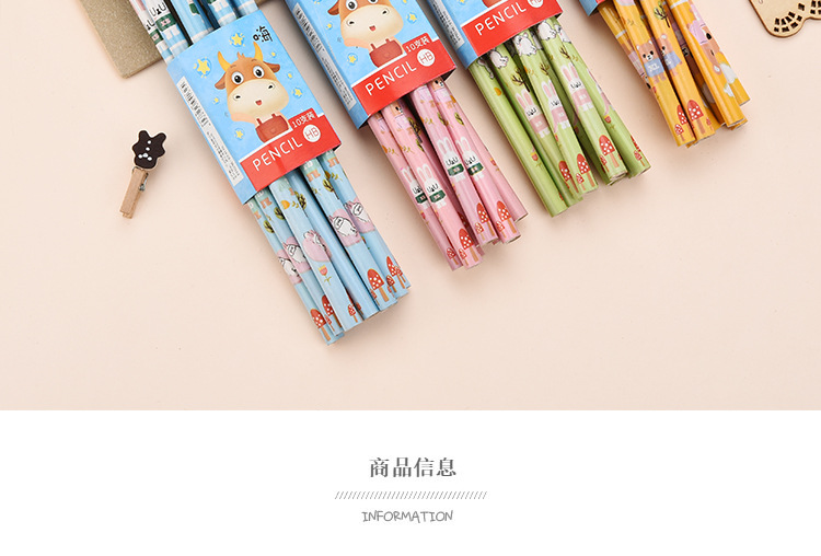 Shunfu Cartoon Four-Color Big Leather Tip Children Student round Brush Pot HB Calligraphy Practice Writing Pencil Pencil Factory Shunfu Cartoon Four-Color Big Leather Tip Children Student round Brush Pot HB Calligraphy Practice Writing Pencil Pencil Factory
