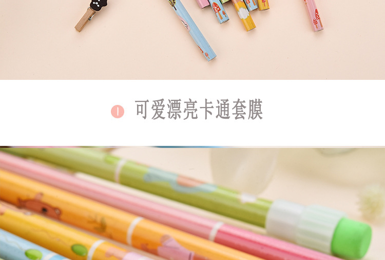 Shunfu Cartoon Four-Color Big Leather Tip Children Student round Brush Pot HB Calligraphy Practice Writing Pencil Pencil Factory Shunfu Cartoon Four-Color Big Leather Tip Children Student round Brush Pot HB Calligraphy Practice Writing Pencil Pencil Factory