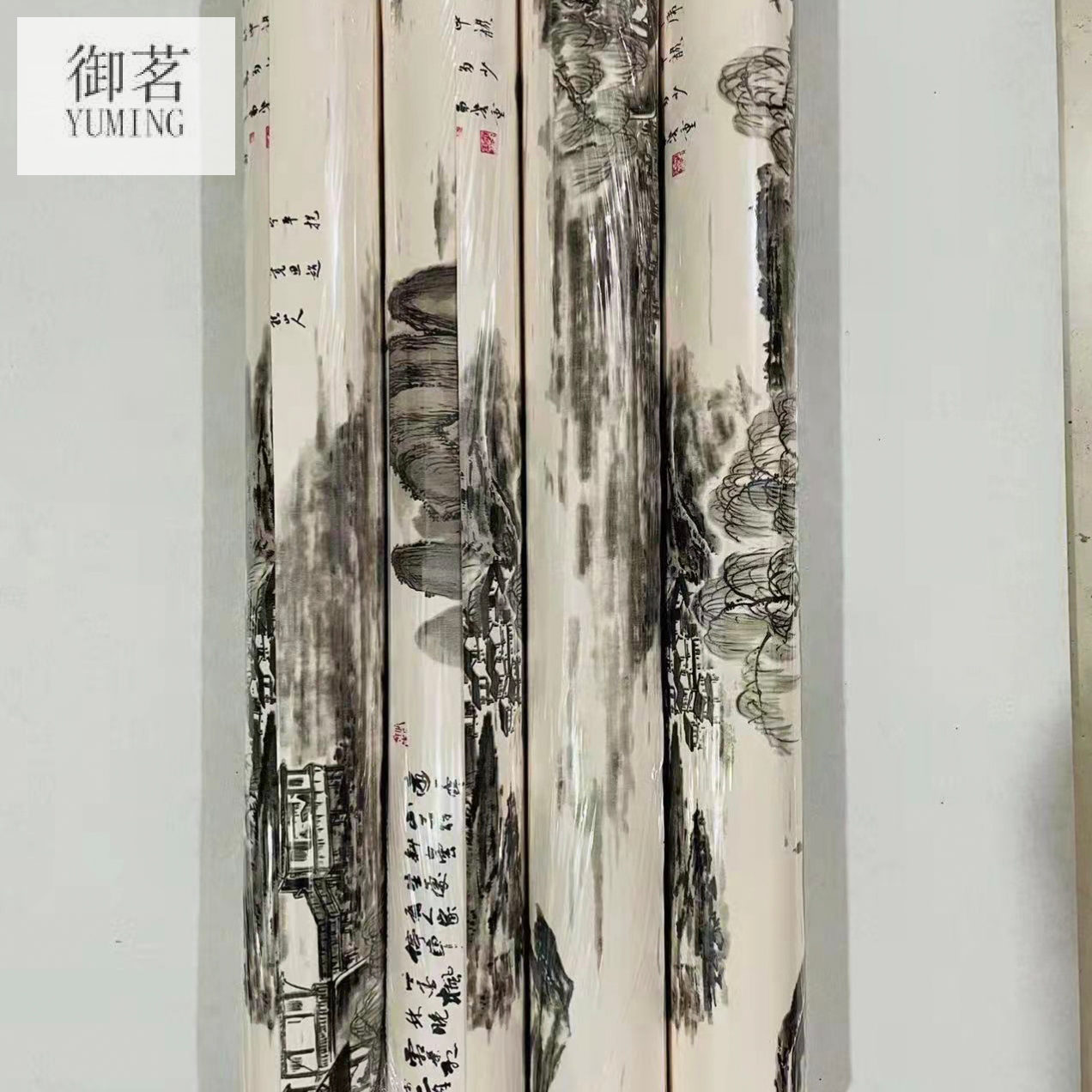 Landscape Calligraphy and Painting Chinese Style Wallpaper Tea Room Classical Background Wall New Chinese Style Wallpaper Restaurant Waterproof Study Hallway