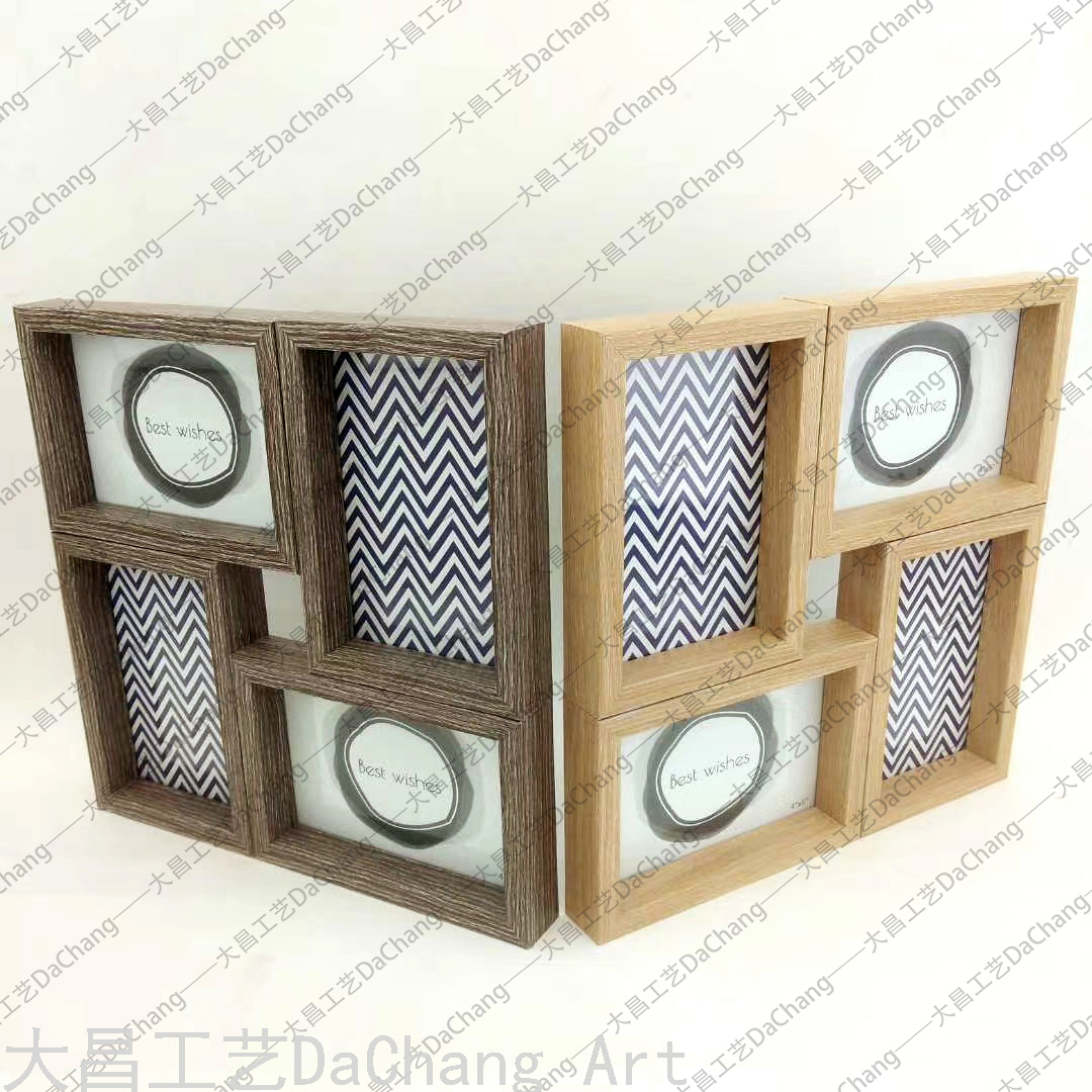 Functional Combination Picture Frame Decorative Painting Clock Wall Hanging Solid Wood Photo Wall Combination Custom Wedding Photo Frame Photo