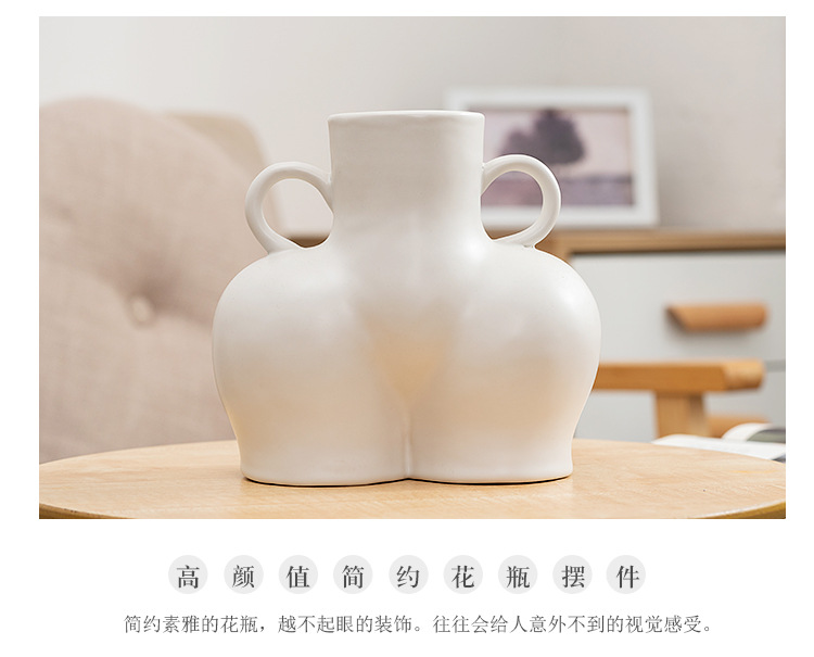 Porcelain craft Style Home Ceramic Vase Home Decorative Crafts Decoration Body Art Dried Flower Vase Wholesale