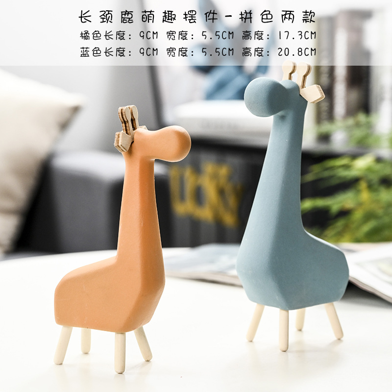 Porcelain craft  Creative Home Decoration Ceramic Wooden Feet Cute Decoration Nordic Style Ceramic Decoration