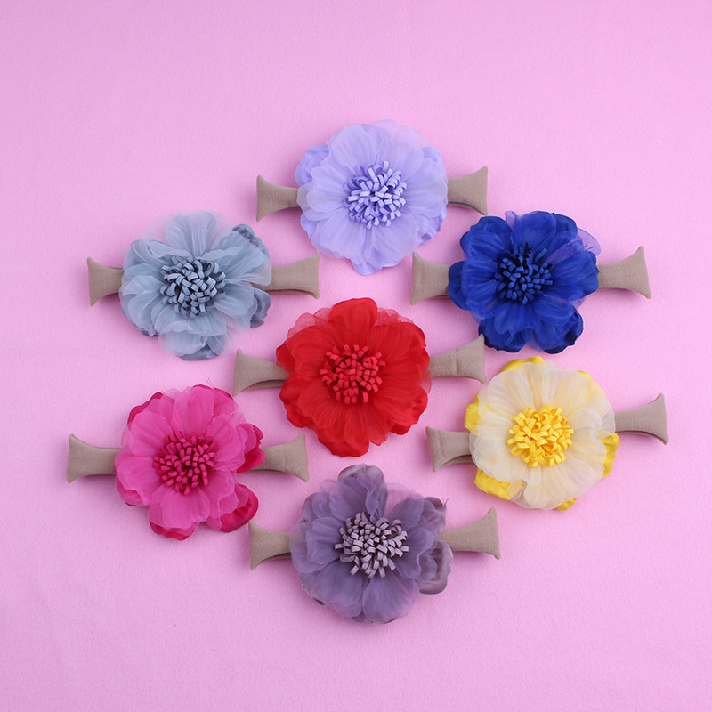 New European and American Style Lace Mesh Multi-Color Artificial Flower Children's Hair Band Photo Studio Photography Baby Princess Hair Band Hair Accessories New European and American Style Lace Mesh Multi-Color Artificial Flower Children's Hair Band Photo Studio Photography Baby Princess Hair Band Hair Accessories