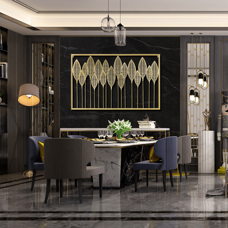 New Chinese Style Three-Dimensional Metal Wall Decoration Creative Living Room Background Wall Decoration Pendant Light Luxury Iron Wall Decoration Crafts