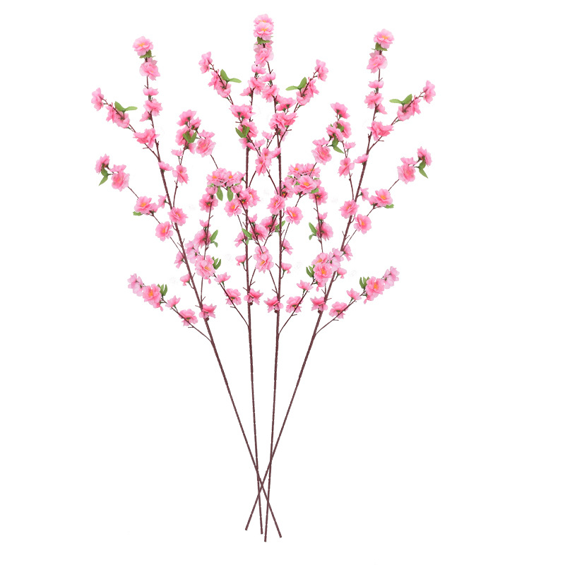 Simulation Peach Branches Artificial Flower Fake Flower Branch Single Cherry Blossom Living Room Branch Chimonanthus Silk Flower Fake Peach Blossom Wholesale