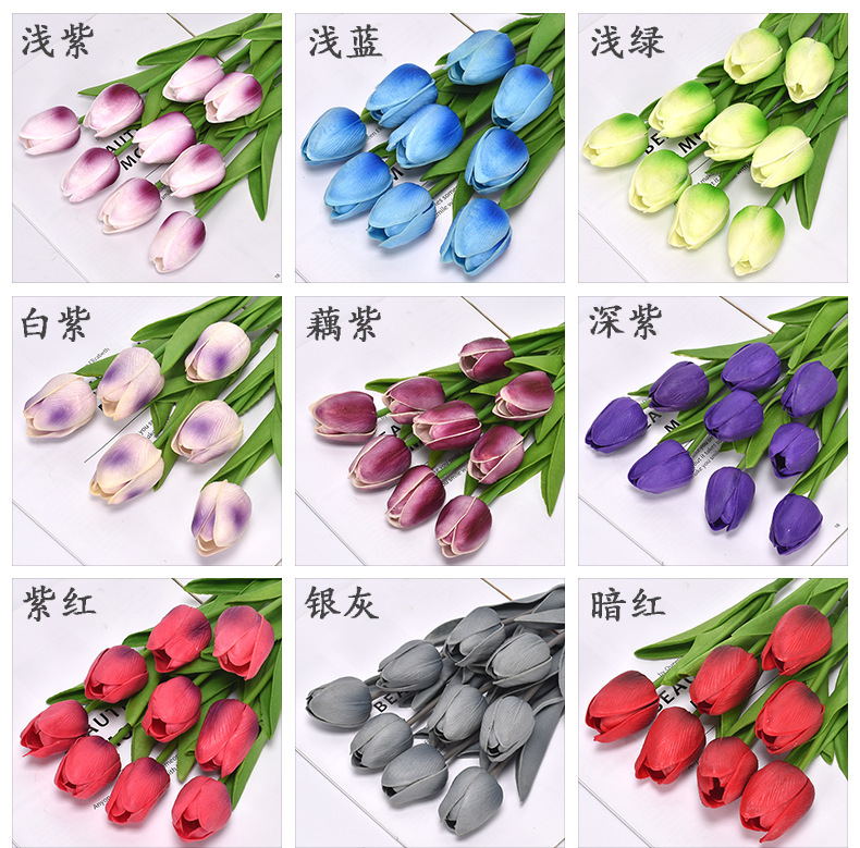Pu Tulip Artificial Flower Artificial Flower Wedding Party Home Ornamental Flower Cross-Border Foreign Trade Flower Pu Tulip Artificial Flower Artificial Flower Wedding Party Home Ornamental Flower Cross-Border Foreign Trade Flower