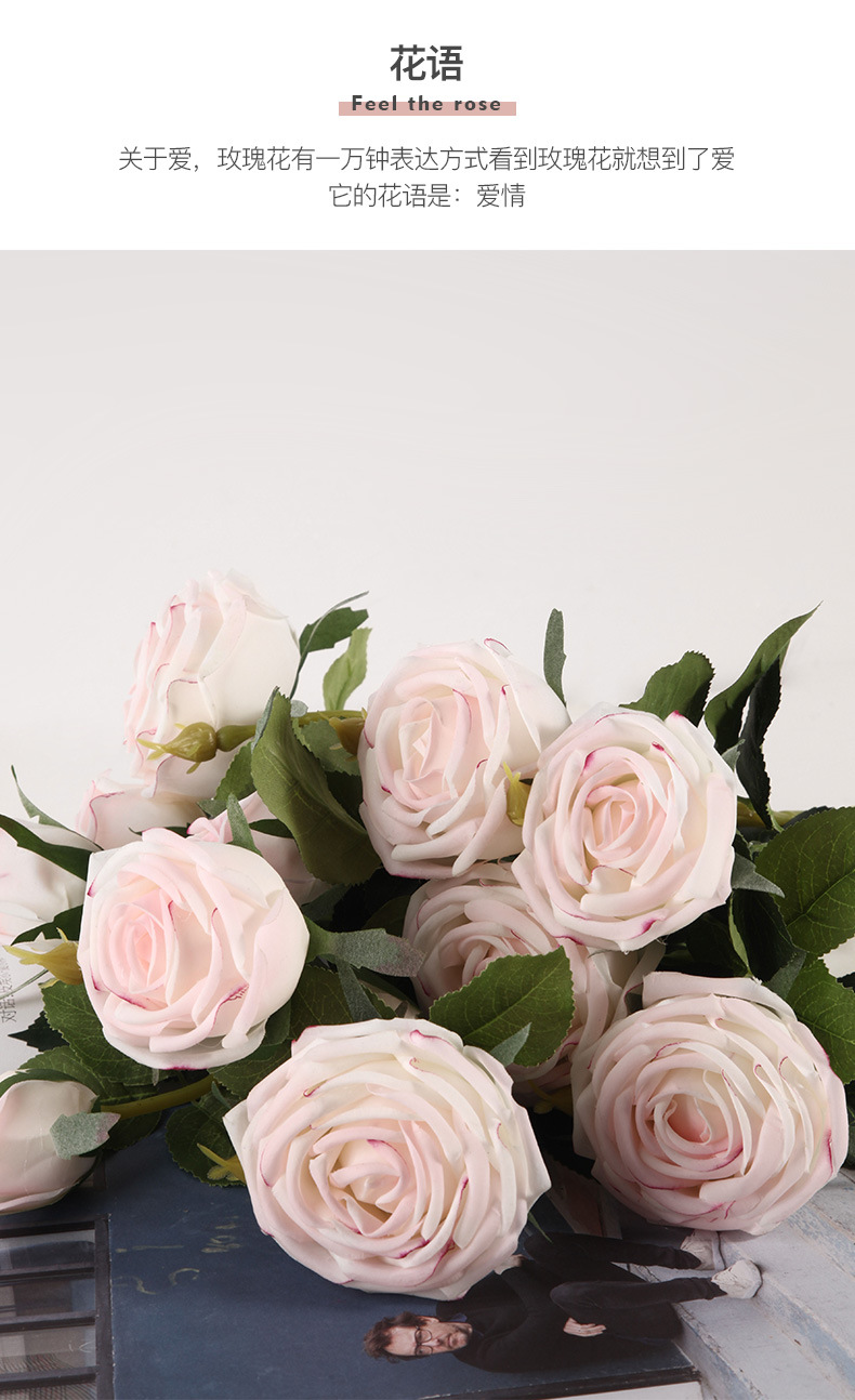 Moist Feeling Rose Bouquet Simulation Floral Decorations Home Indoor Decoration Wedding Fake Flower Photo Decoration Flowers Moist Feeling Rose Bouquet Simulation Floral Decorations Home Indoor Decoration Wedding Fake Flower Photo Decoration Flowers