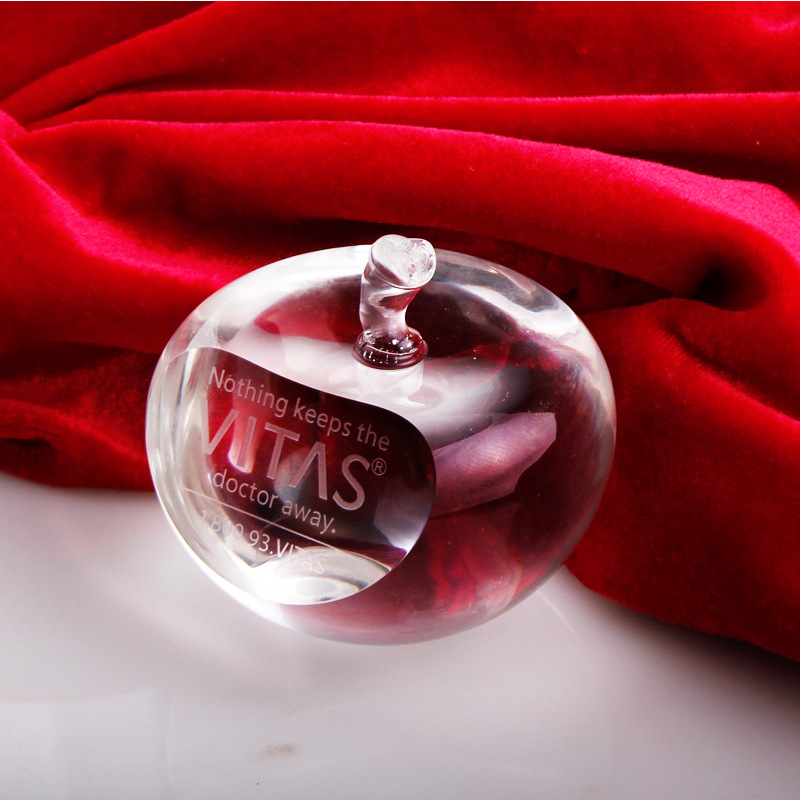 Manufacturers direct crystal crafts apple display Christmas valentine&#039;s day Christmas Eve to send girlfriend friends gifts