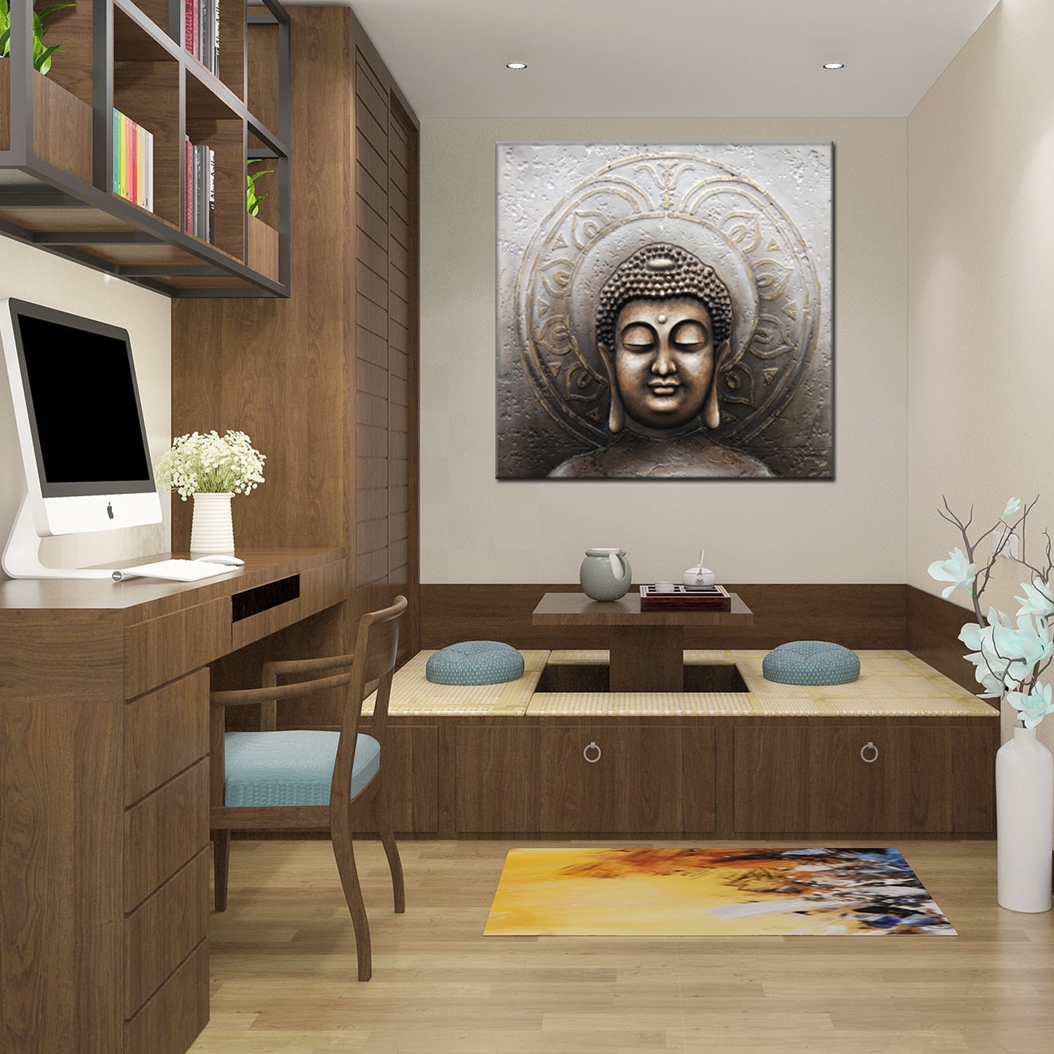 Buddha Statue Oil Painting Hotel Oil Painting Buddhist Shop with Painting Buddhist Hall with Painting B &amp; B Hotel Project with Painting Styles