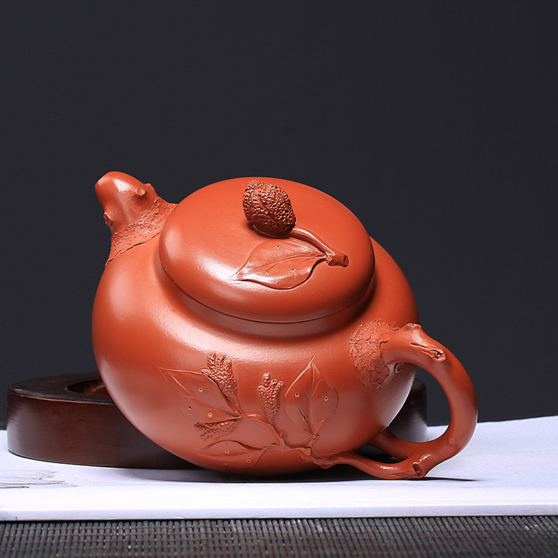 Yixing Raw Ore Purple Sand Teapot Generation Zhu Mud Buddha&#039;s Hand Pot Teapot High-Grade Tea Set 