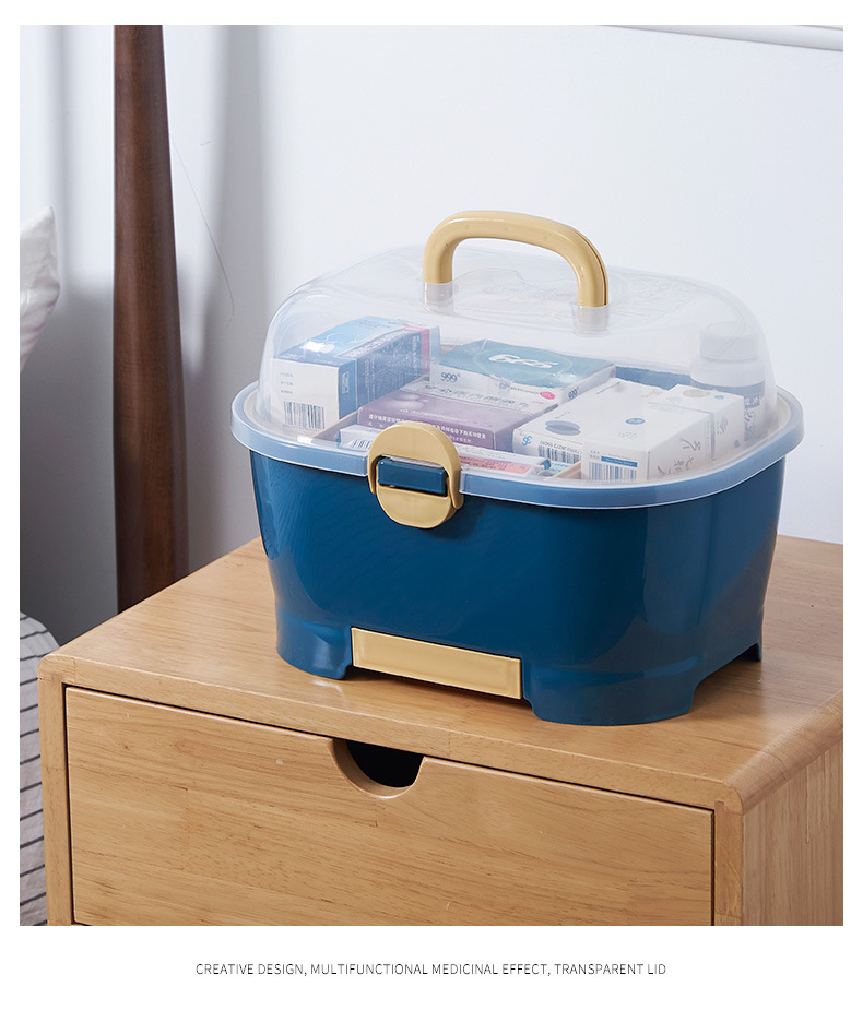New Dustproof Large Capacity Medicine Storage Box Multi-Functional Layered Portable Medicine Box Household Emergency First Aid Kit