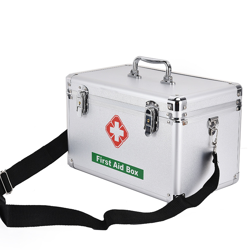 Household Medicine Box Multi-Layer First-Aid Kit Aluminum Alloy Medicine Box Large Size Large Capacity Storage Health Care Family Set Box