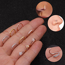 New 316L Stainless Steel Ring Otica Puncture Earrings Multifunctional Nasal Septum Lip Ring Cross-Border E-Commerce Foreign Trade Supply
