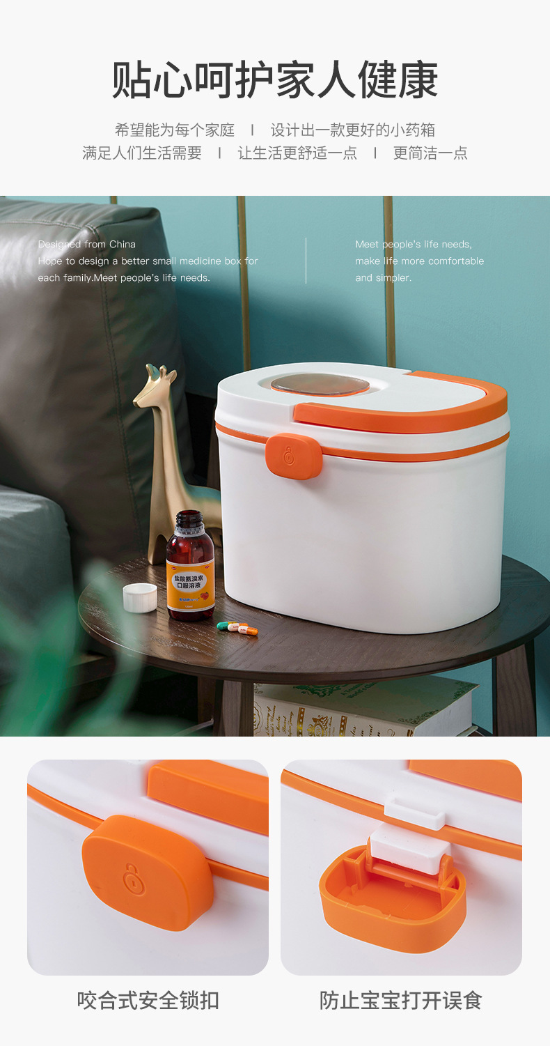 Xingyou Medicine Box Family Pack Emergency Medicine Box Drug Storage Portable Pill Box Multi-Layer Large Capacity First Aid First Aid Kit