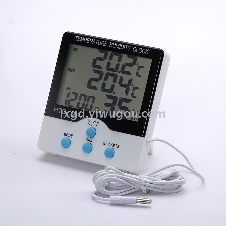 HTC-2A Indoor and Outdoor Dual Temperature Display with Expression Temperature Hygrometer Farm Garden Dedicated Temperature &amp; Humidity Meter