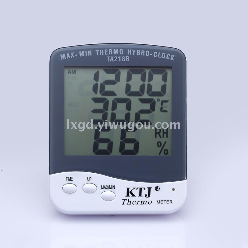 Ta218b Multi-Functional Household Electronic Indoor Large Screen Hygrometer with Clock Celsius Degrees Celsius Conversion
