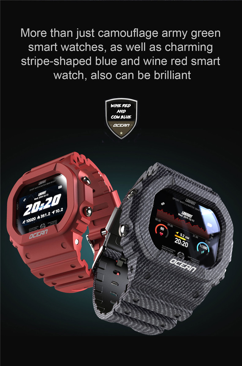 Lokmat Ocean New Smart Watch Heart Rate Meter Step Blood Pressure Health Waterproof Ip68smart Watch