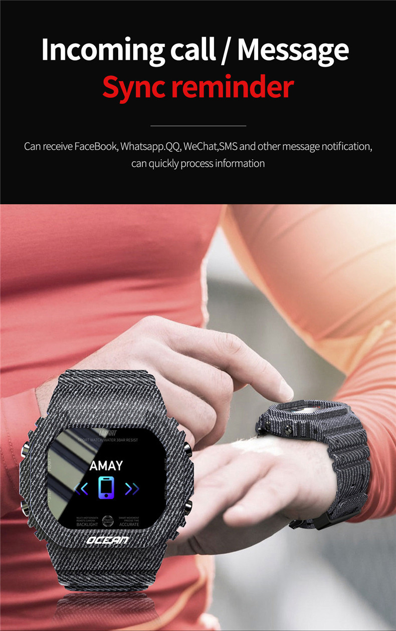 Lokmat Ocean New Smart Watch Heart Rate Meter Step Blood Pressure Health Waterproof Ip68smart Watch