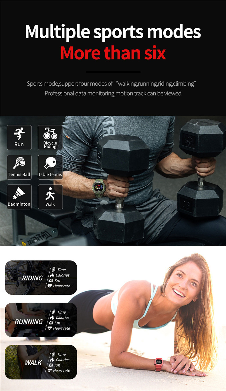 Lokmat Ocean New Smart Watch Heart Rate Meter Step Blood Pressure Health Waterproof Ip68smart Watch
