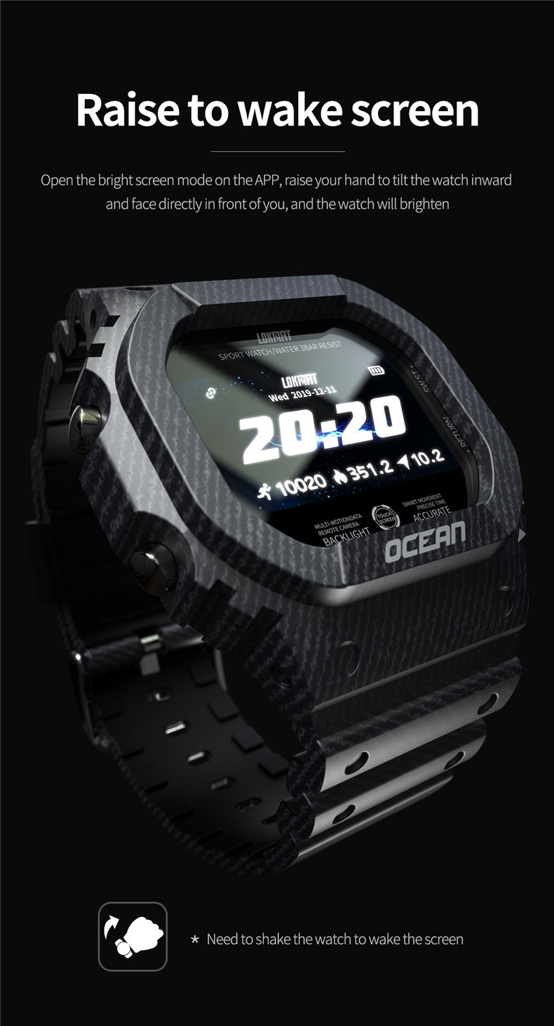 Lokmat Ocean New Smart Watch Heart Rate Meter Step Blood Pressure Health Waterproof Ip68smart Watch
