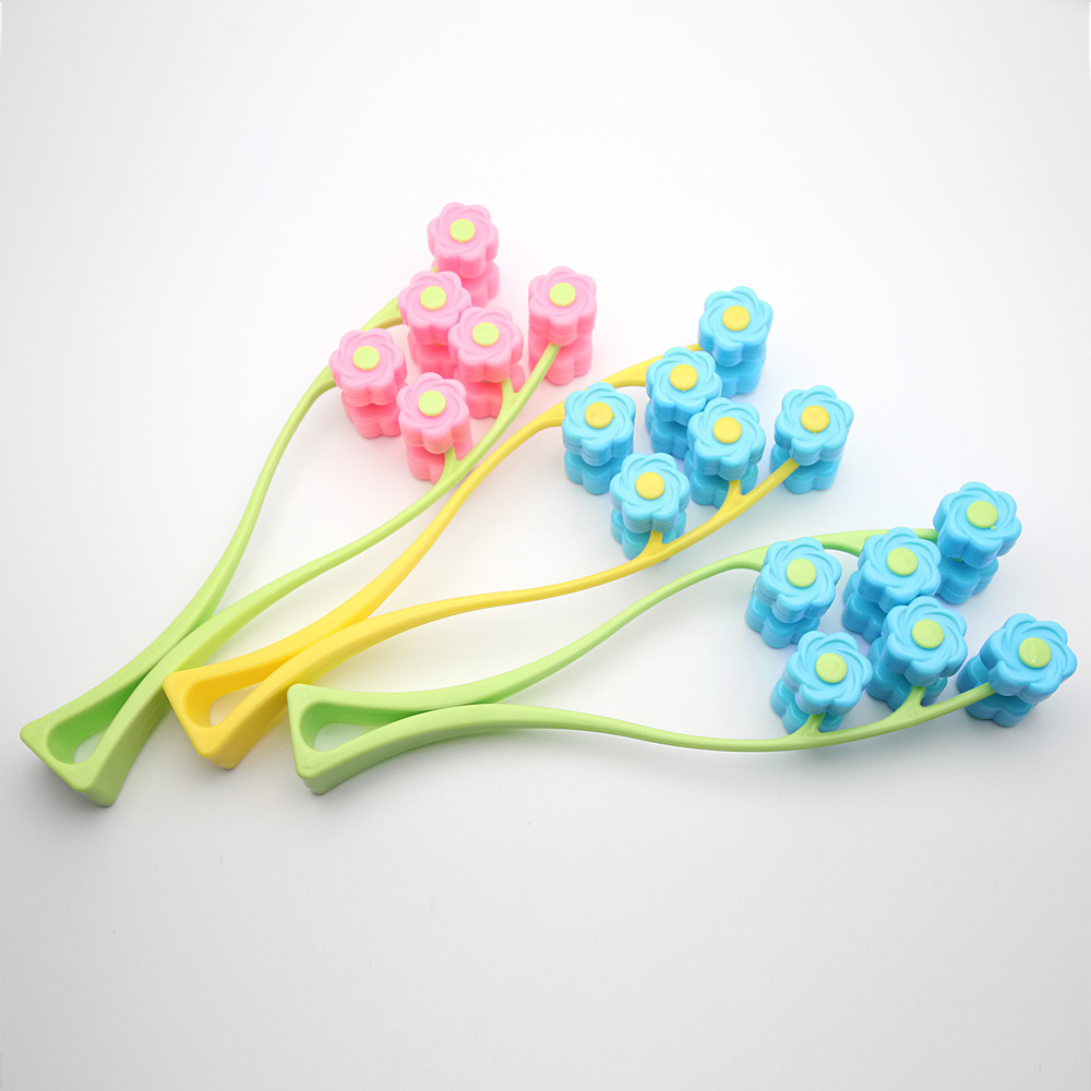 Face Slimming Massager Face-Shaping Tool Roller Small V Face Face Slimming Device Plum-Shaped Six-Wheel Face Slimming Massage Tool
