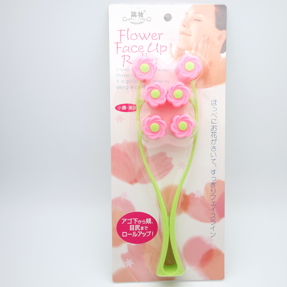 Face Slimming Massager Face-Shaping Tool Roller Small V Face Face Slimming Device Plum-Shaped Six-Wheel Face Slimming Massage Tool