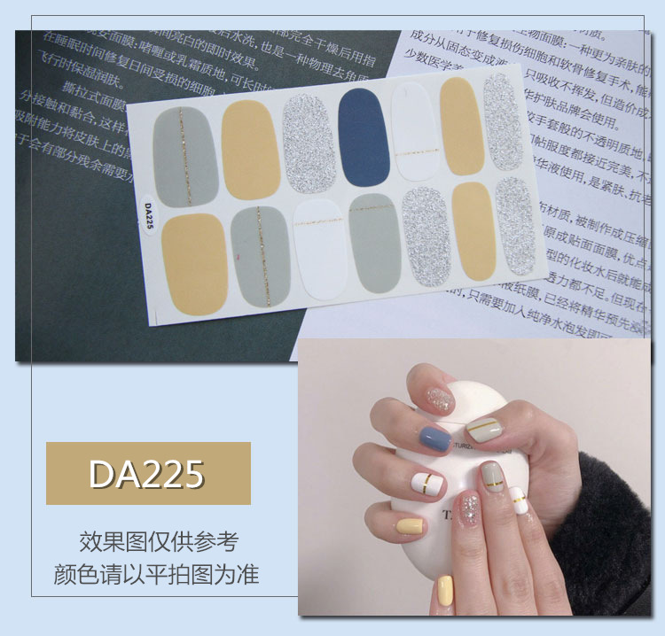 Full Waterproof Environmentally Friendly Girl's Nail Sticker Small Red TikTok Celebrity Inspired Nail Polish Film