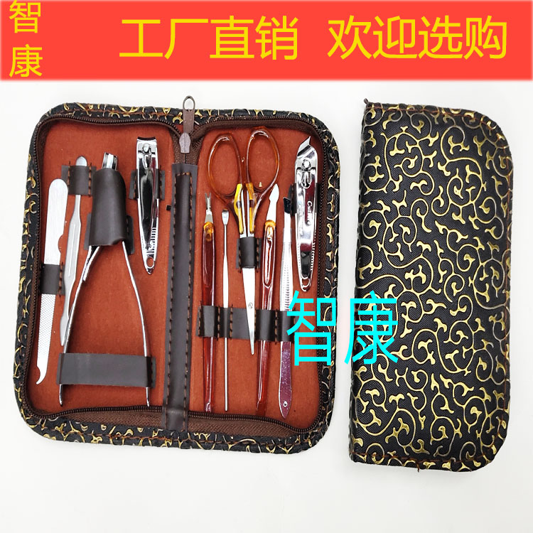 Special manufacturer promotion zhikang gold dragon pattern nail clippers set of 10 nail nail tools nail scissors wholesale spot