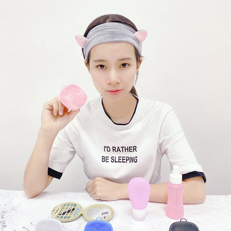 Silicone Face Cleansing Brush Cleaning Brush Super Soft Water Drop Facial Brush round Blackhead Cleaning Brush Set Factory Direct Sales