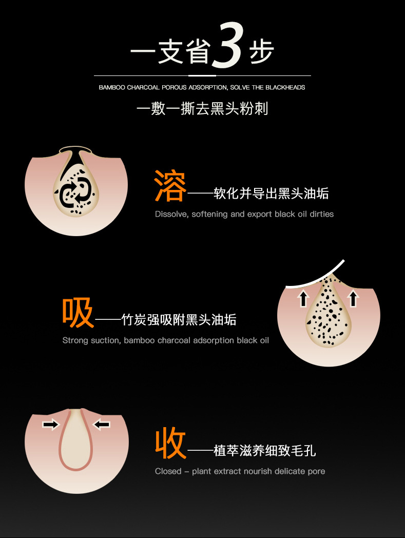 Li Fusha Bamboo Charcoal Removing Blackhead Cream 60G Tearing Nasal Mask Oil Control and Water Supplement Deep Cleansing Acne Removing Mask