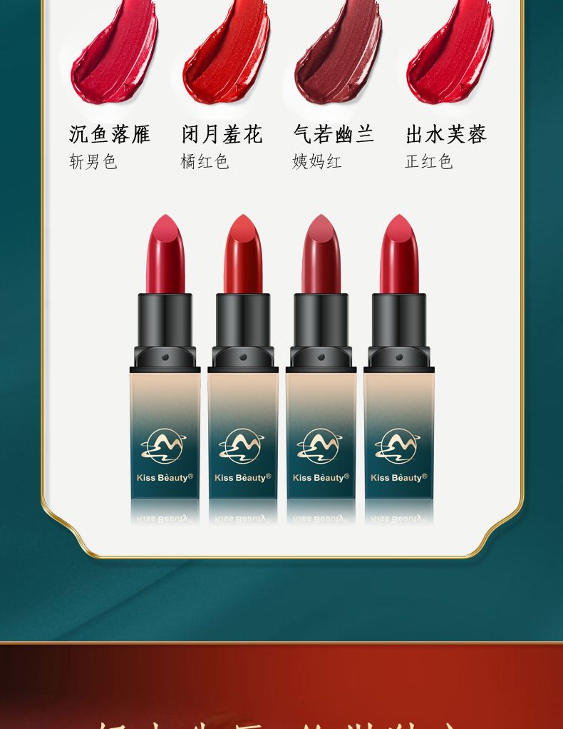 Kiss Beauty National Trendy Style Lipstick Kit Moisturizing Lasting Gift Box Valentine's Day Birthday Gift Factory Wholesale