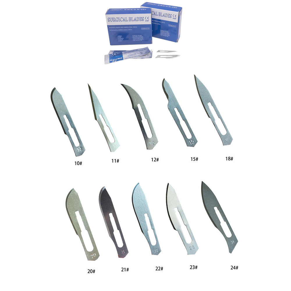 Disposable Sterilization Surgical Blade Carbon Steel English Carbon Steel Double Eyelid Carving Blades Non-Domestic Hospital Use