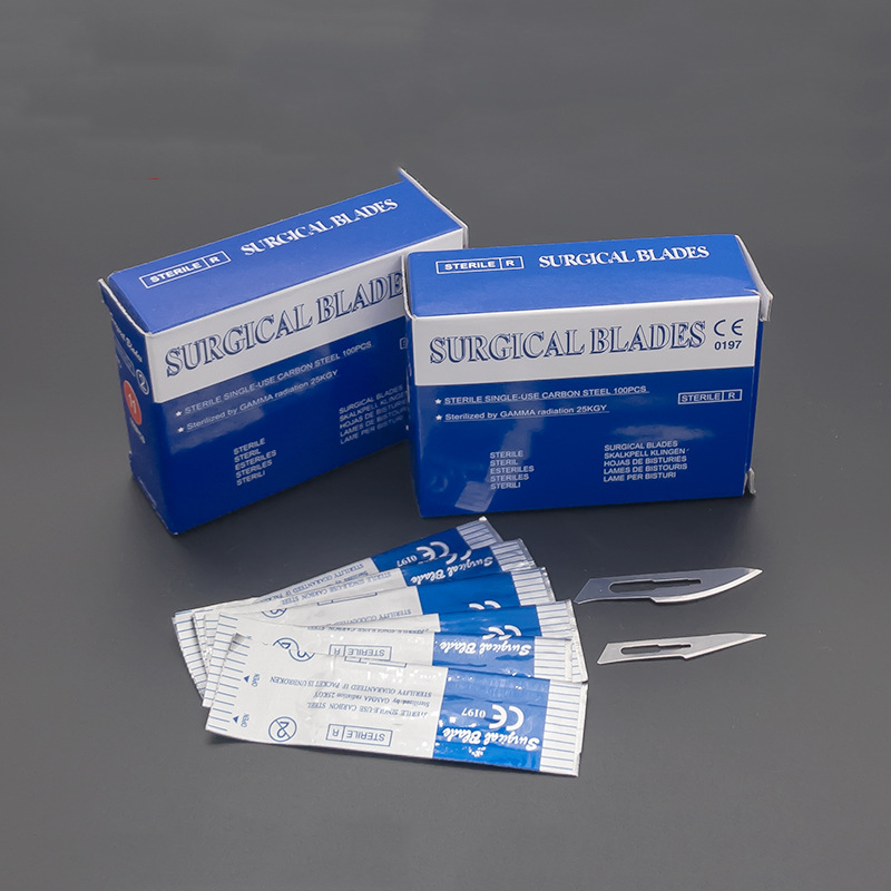 Disposable Sterilization Surgical Blade Carbon Steel English Carbon Steel Double Eyelid Carving Blades Non-Domestic Hospital Use