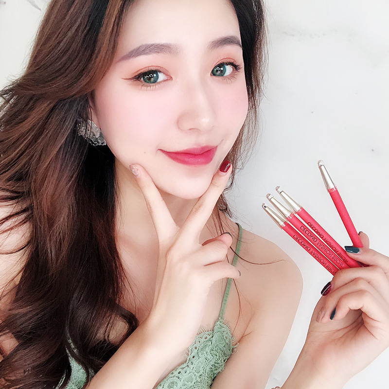 GECOMO Thrush Gadget Automatic Rotating Double Head Eyebrow Pencil Free Eyebrow Stencil + Three Replacement Refill Waterproof Not Smudge