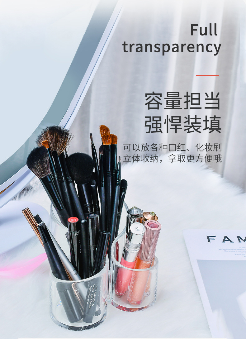 Factory Direct Sales Korean Column Makeup Brush Storage Bucket Eyebrow Pencil Comb Finishing Signature Desk Pen Holder Decoration Factory Direct Sales Korean Column Makeup Brush Storage Bucket Eyebrow Pencil Comb Finishing Signature Desk Pen Holder Decoration