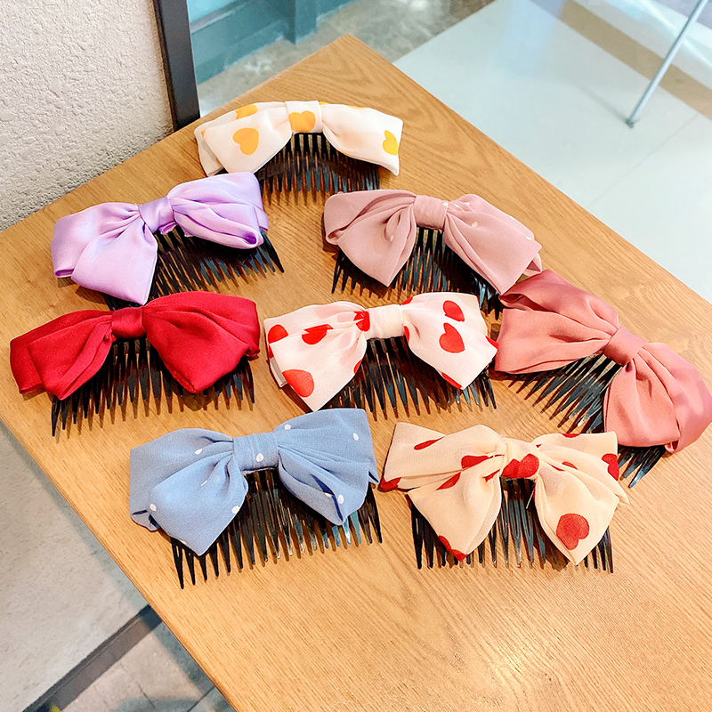 Hair Comb Barrettes Headwear Children&#039;s Hairpin Girls&#039; Clip Non-Slip Bow Bangs Comb Broken Hair Accessories Korean Style