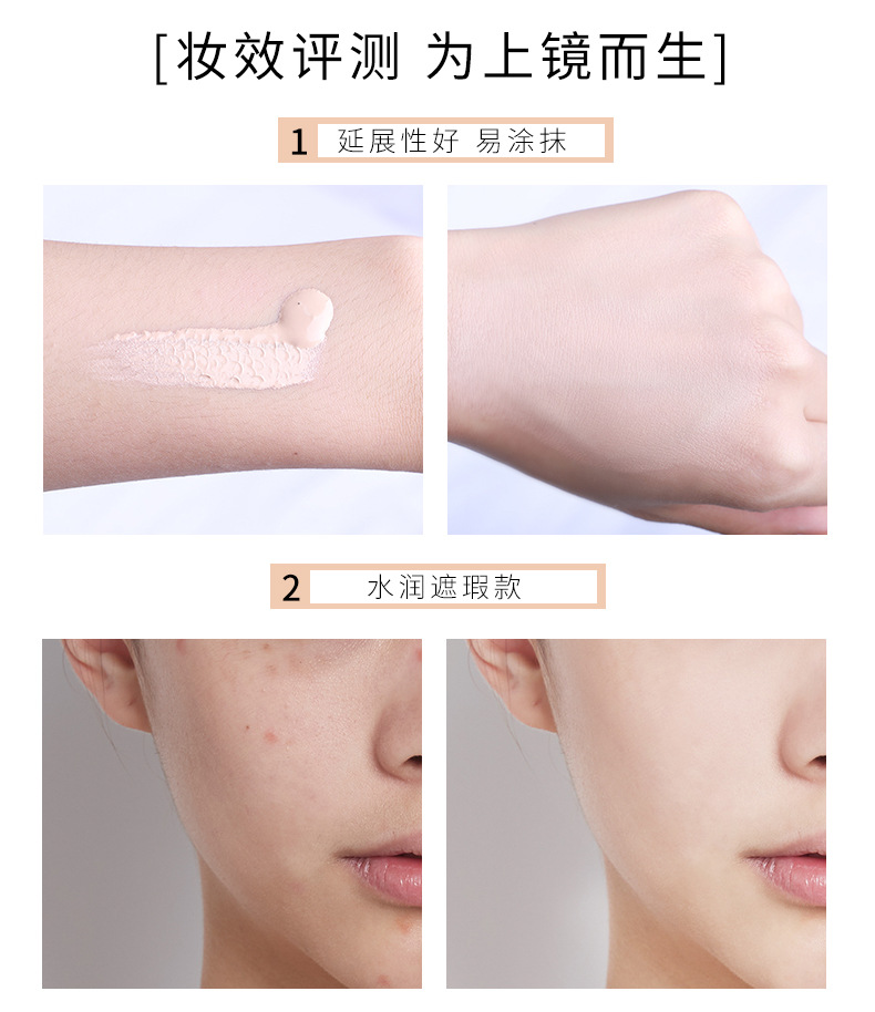 New Beauty Repair Double Tube BB Cream Hyaluronic Acid Moisturizing Make-up Primer + BB Cream Concealer Not Stuck Powder Refreshing Makeup