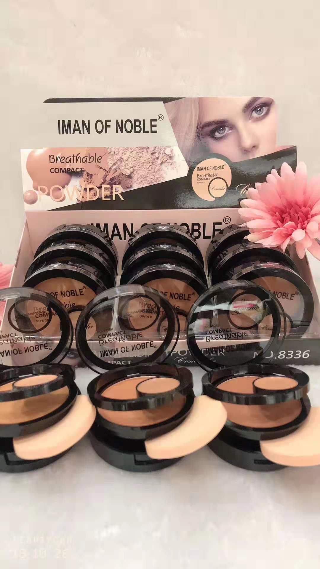 IMAN OF NOBLE double layer concealer with mirror and powder puff is easy to paint without halo makeup manufacturers direct sales IMAN OF NOBLE double layer concealer with mirror and powder puff is easy to paint without halo makeup manufacturers direct sales