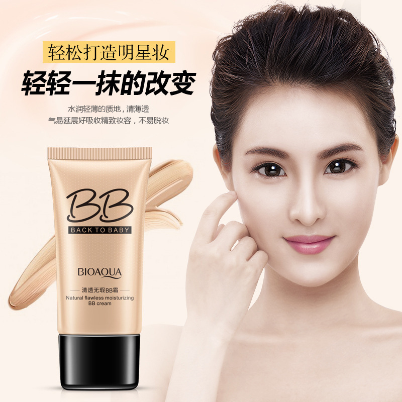 Bioaqua Flawless BB Cream Concealer Repair Liquid Foundation Cushion BB Cream BB Cream Moisturizing Light Natural Nude Makeup Water Cream