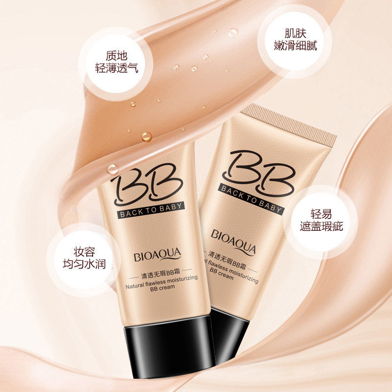Bioaqua Flawless BB Cream Concealer Repair Liquid Foundation Cushion BB Cream BB Cream Moisturizing Light Natural Nude Makeup Water Cream