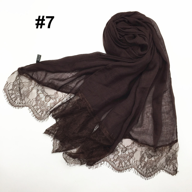 Women's Shawl Solid Color Lace Scarf Small Eyelashes Middle East Cross-Border Closed Toe Dual Purpose Scarf Shawl for Women Women's Shawl Solid Color Lace Scarf Small Eyelashes Middle East Cross-Border Closed Toe Dual Purpose Scarf Shawl for Women