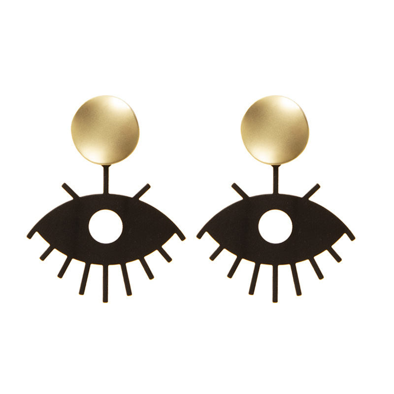 European and American Retro Elegant Earrings Contrast Color Earrings Hollow Eye Eyelashes Ear Rings Ins Style Earrings Cross-Border Hot Sale European and American Retro Elegant Earrings Contrast Color Earrings Hollow Eye Eyelashes Ear Rings Ins Style Earrings Cross-Border Hot Sale
