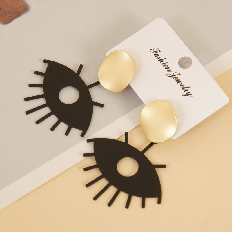 European and American Retro Elegant Earrings Contrast Color Earrings Hollow Eye Eyelashes Ear Rings Ins Style Earrings Cross-Border Hot Sale European and American Retro Elegant Earrings Contrast Color Earrings Hollow Eye Eyelashes Ear Rings Ins Style Earrings Cross-Border Hot Sale