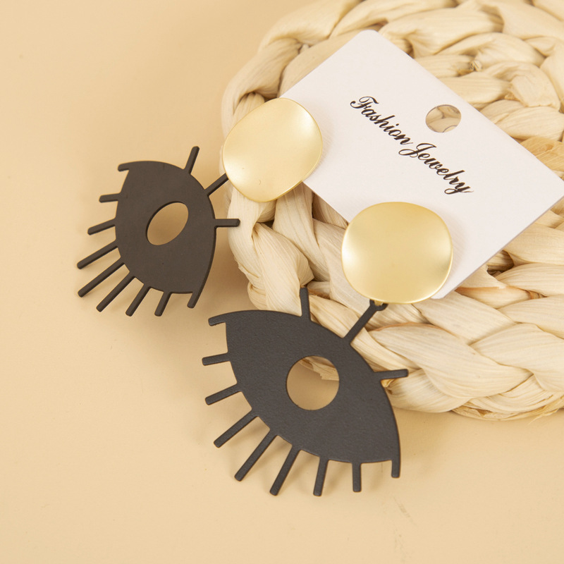 European and American Retro Elegant Earrings Contrast Color Earrings Hollow Eye Eyelashes Ear Rings Ins Style Earrings Cross-Border Hot Sale European and American Retro Elegant Earrings Contrast Color Earrings Hollow Eye Eyelashes Ear Rings Ins Style Earrings Cross-Border Hot Sale