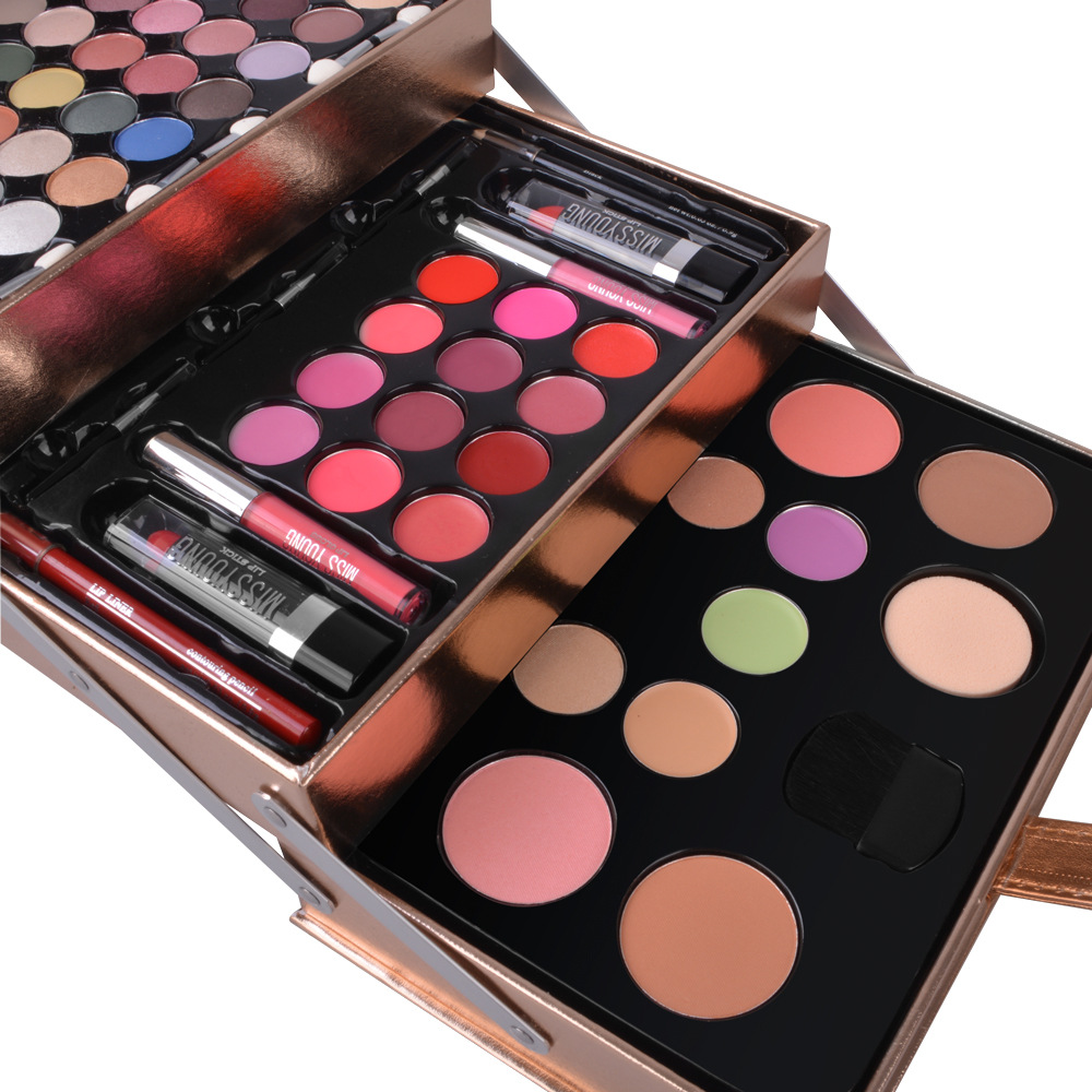 Foreign Trade Popular Style Cosmetics Set Makeup Set Eye Shadow Plate Lipstick Lip Gloss Combination Set Multi-Layer Cosmetic Case Foreign Trade Popular Style Cosmetics Set Makeup Set Eye Shadow Plate Lipstick Lip Gloss Combination Set Multi-Layer Cosmetic Case